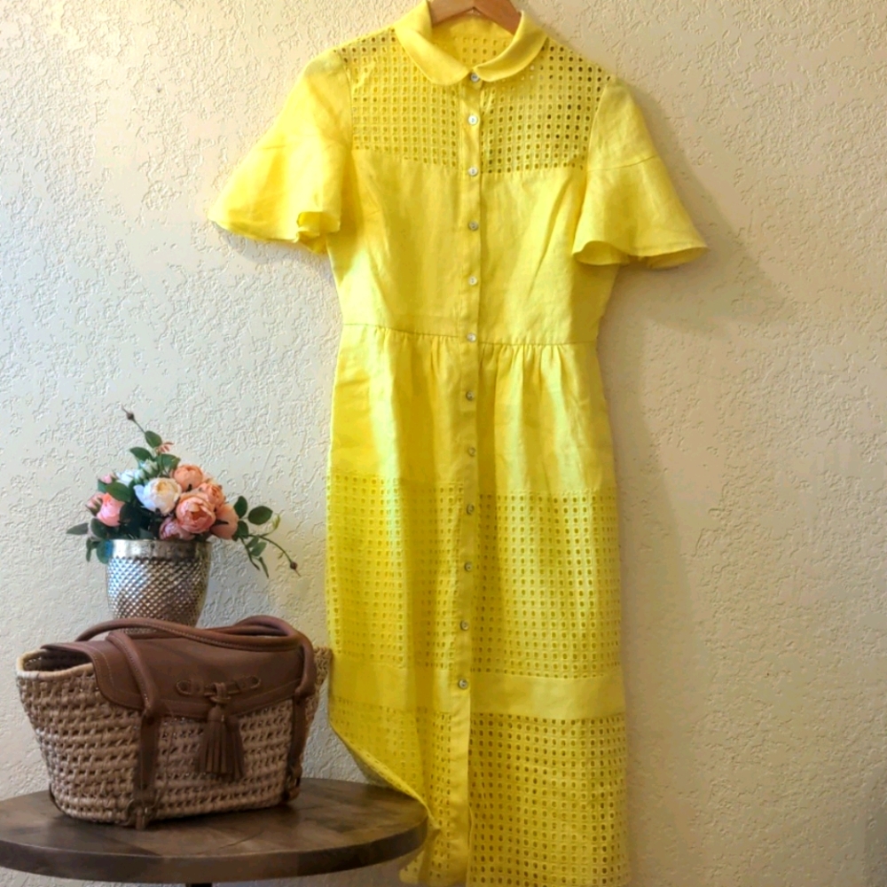 🔴SOLD🔴 Yellow Spring-Summer Midi Dress